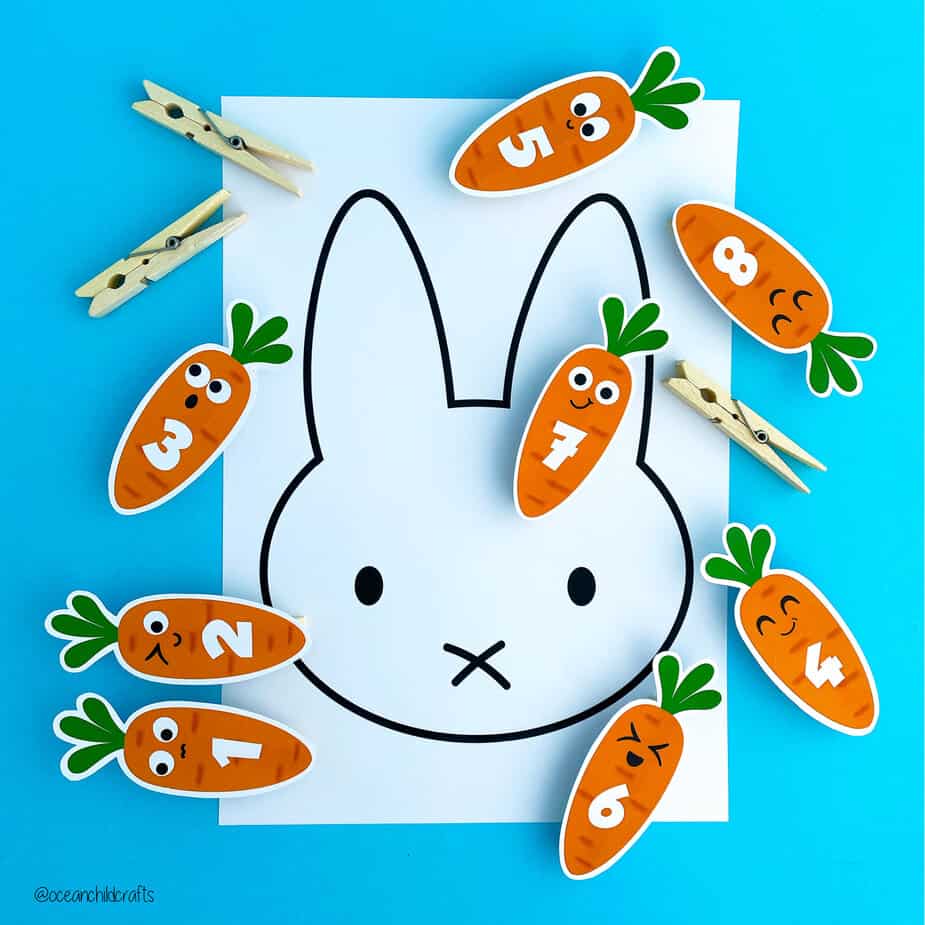 Carrot Numbers 1 to 24  A to Z Teacher Stuff Printable Pages and Worksheets