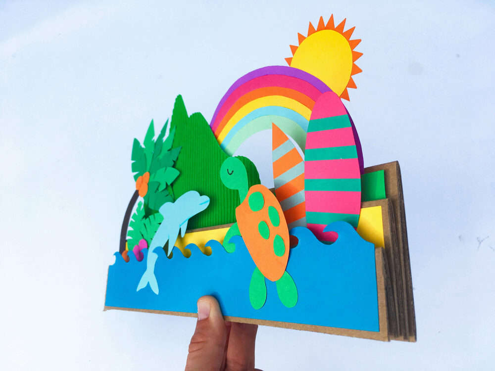 DIY tropical pop-up card, paper craft! - Ocean Child Crafts