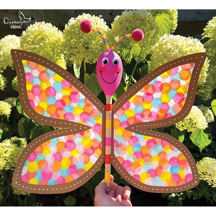 DIY butterfly sun catcher, summer craft for kids