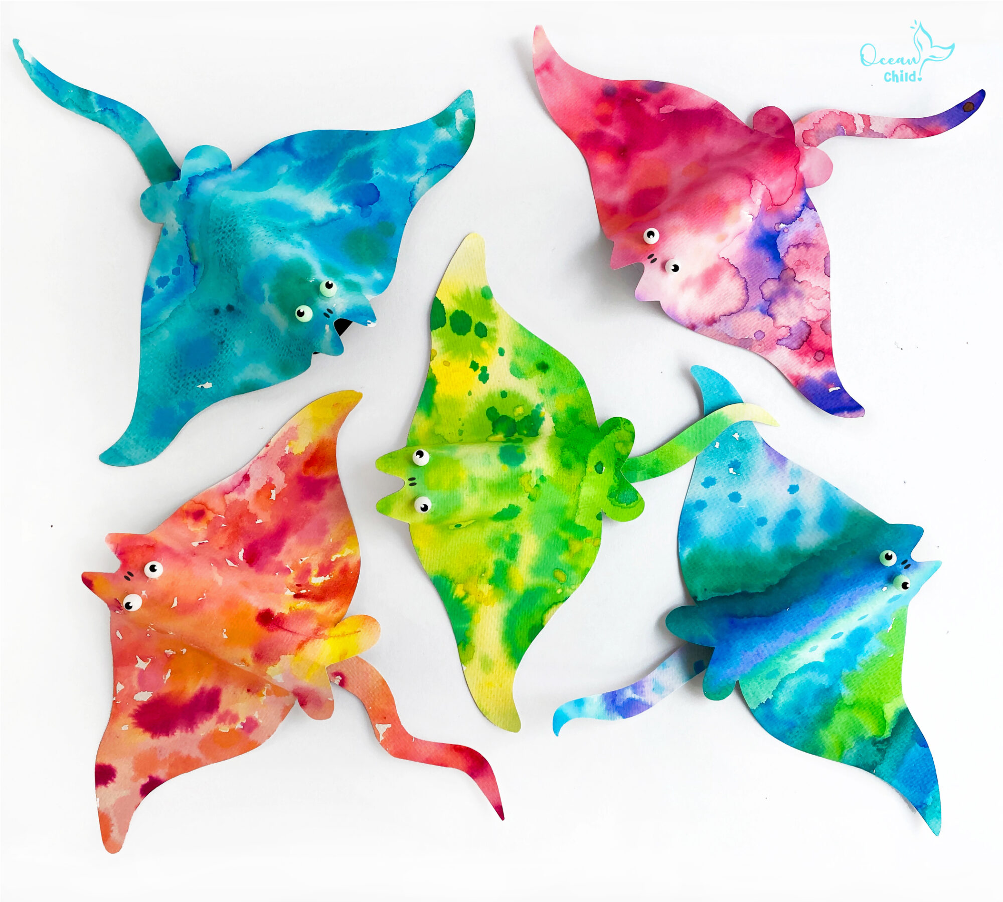 Colorful manta ray craft for kids