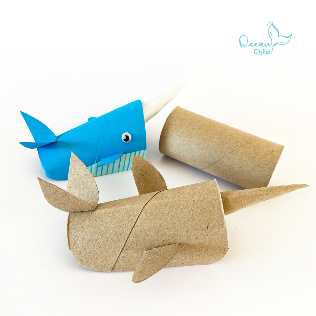 Create a whale or narwhale out of just one paper roll