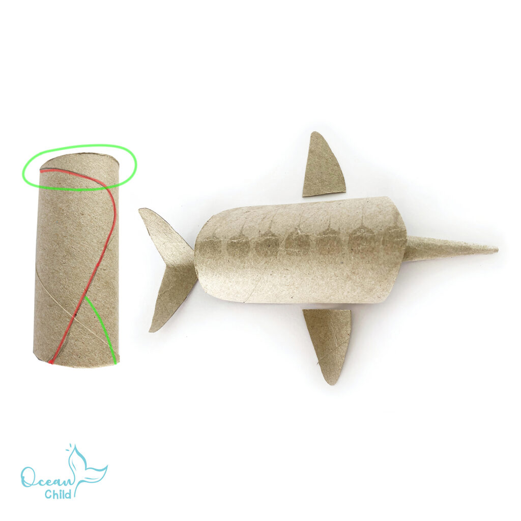 Paper roll whale craft for kids
