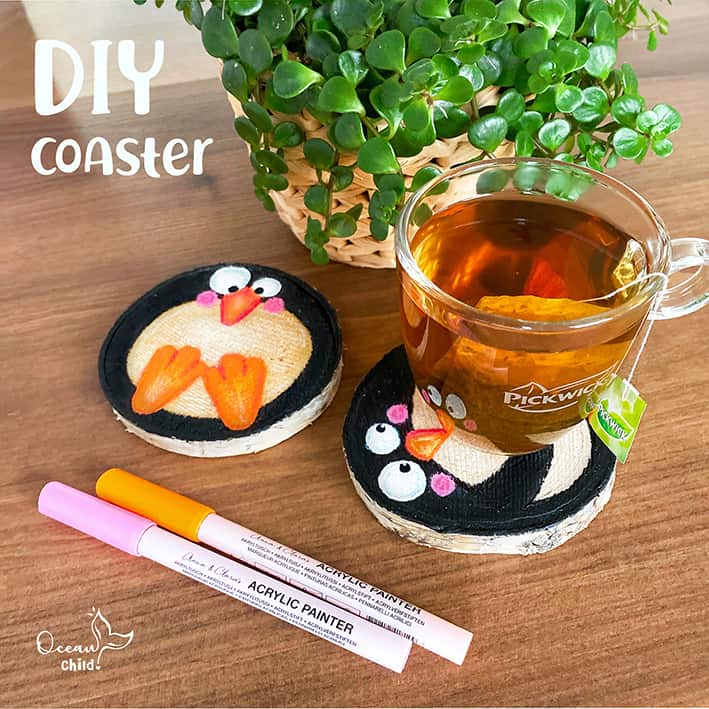 DIY penguin coasters