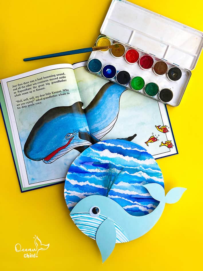 Whale craft matching a whale book for kids