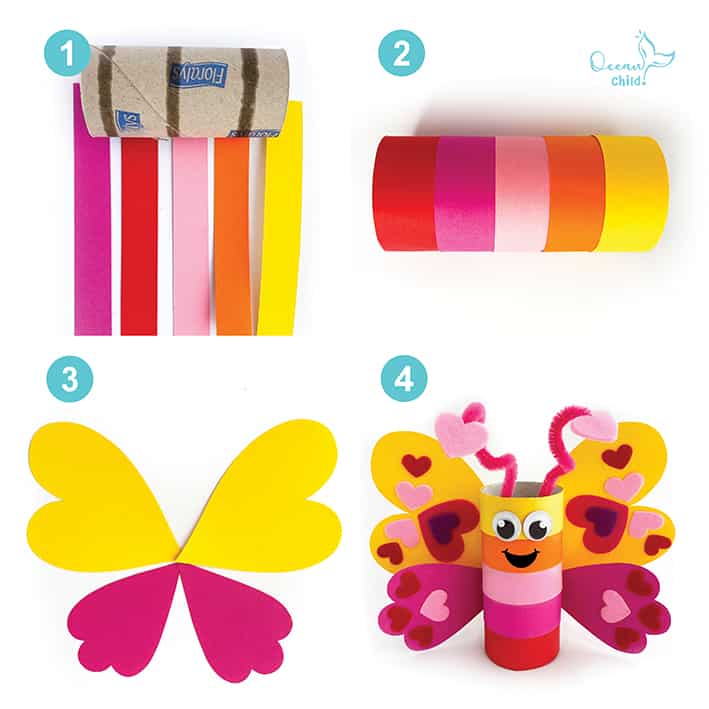 Step-by-step craft instructions for butterfly craft