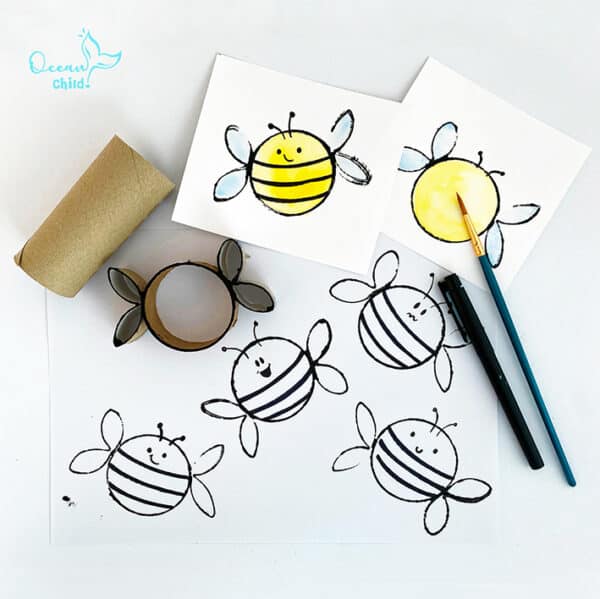 Toilet paper roll stamp, bee craft! - Ocean Child Crafts