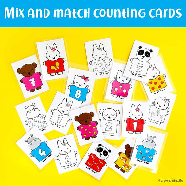 Animal counting cards printable