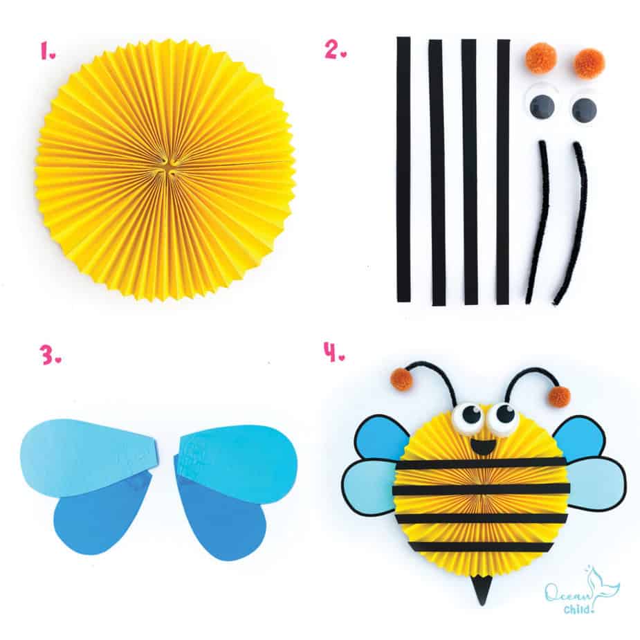 Step-by-step paper bee craft 