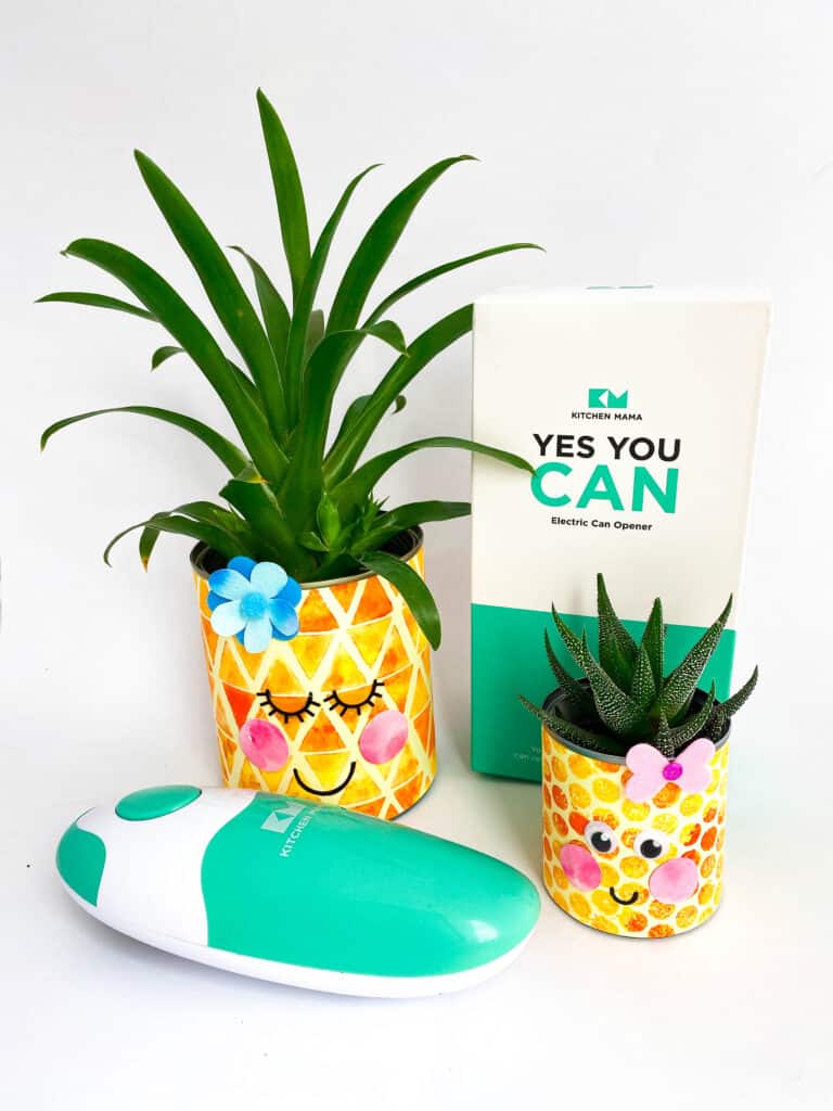 Recycled tin can pineapple craft!