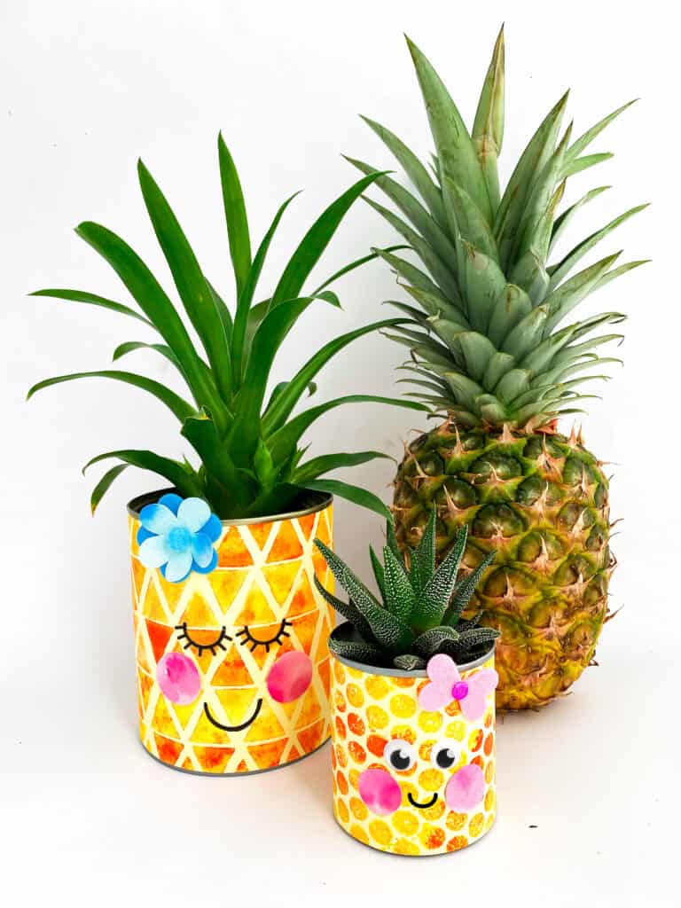Recyceld tin can pineapple craft!
