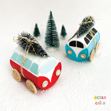 DIY Volkswagen Van from Recycled Tin Can Christmas Craft Edition