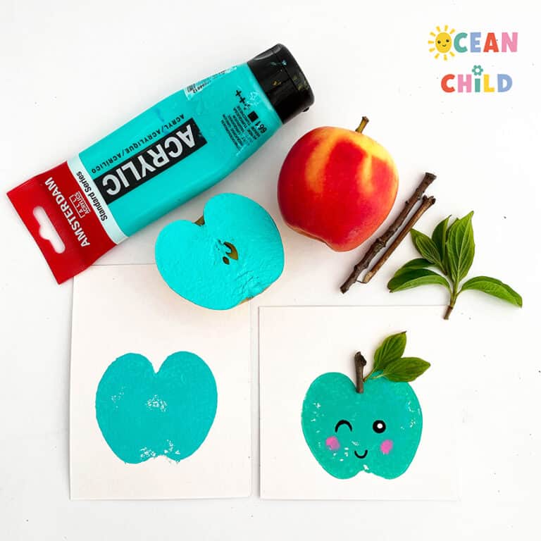 Rainbow Apple Stamps Diy Craft Activity - Ocean Child Crafts