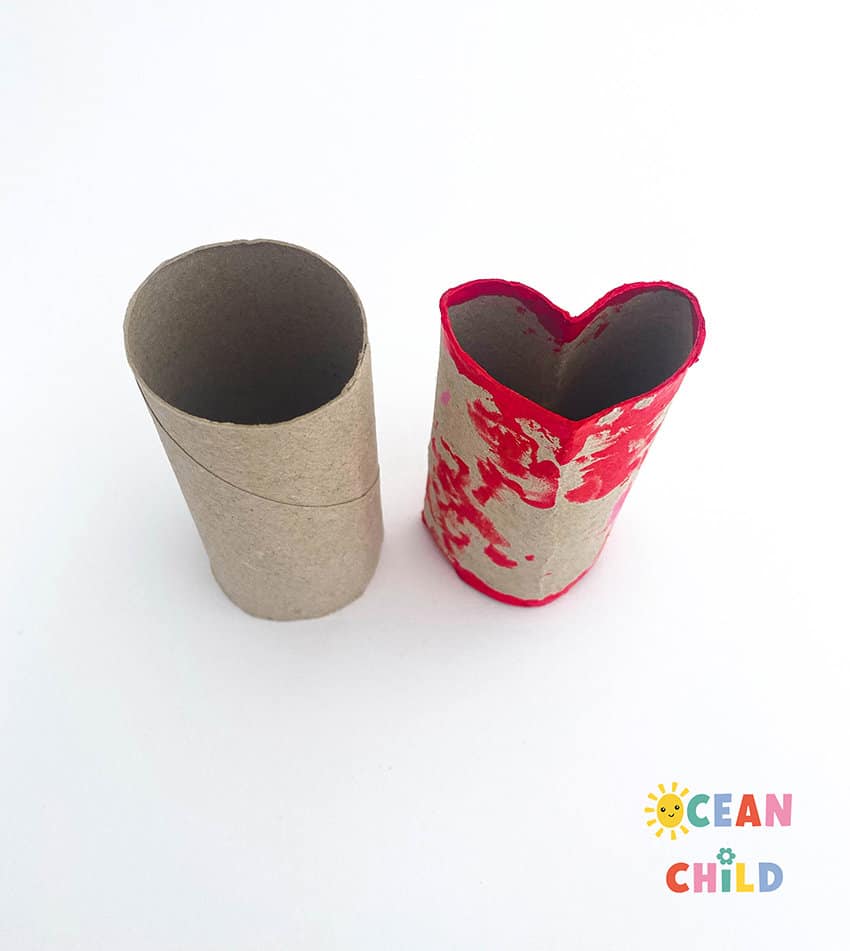 Paper roll heart stamp