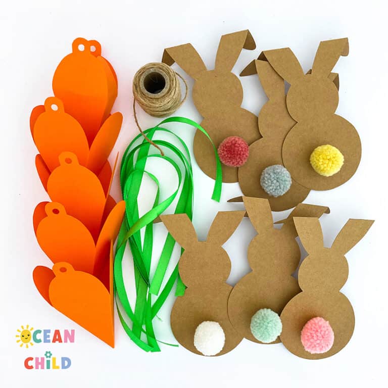 DIY Easter garland, bunnies, and carrots + free craft printable ...