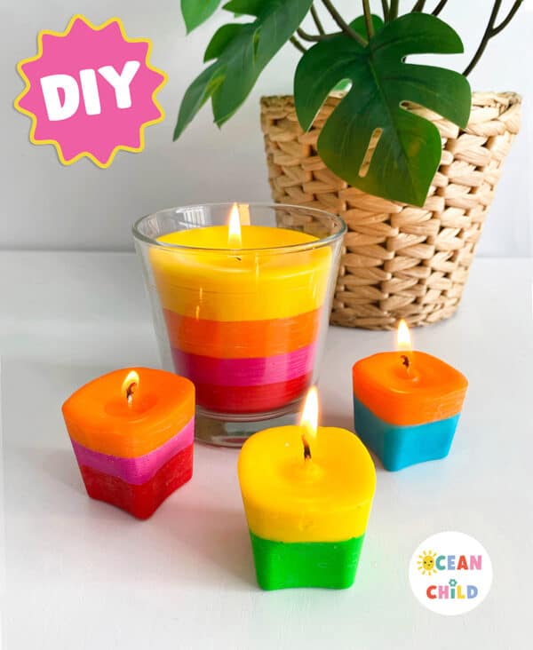 Homemade crayon candles, DIY gift idea! - Ocean Child Crafts