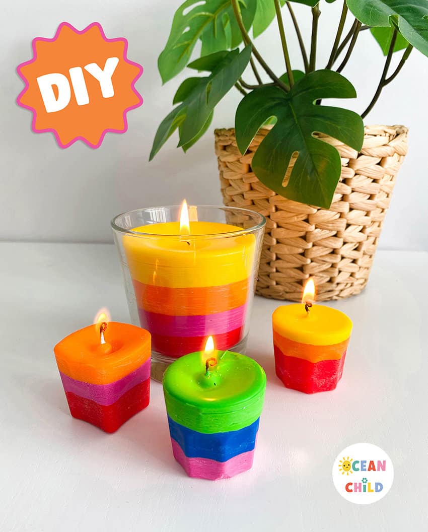 Homemade crayon candles, DIY gift idea! - Ocean Child Crafts