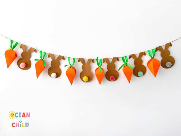 DIY Easter garland, bunnies, and carrots + free craft printable ...