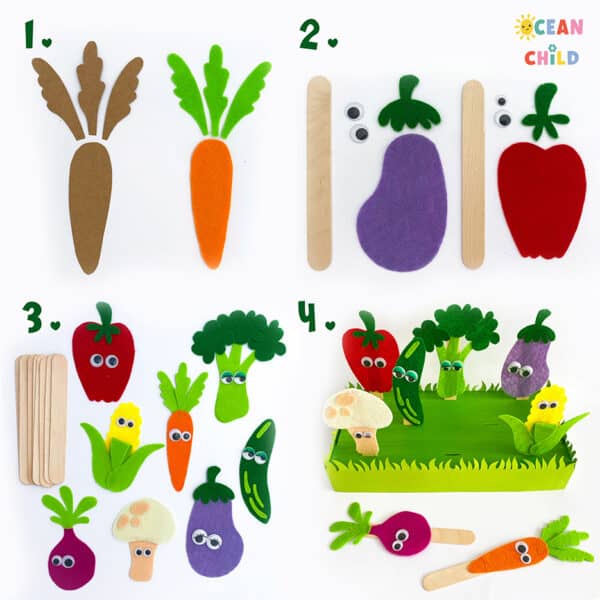 DIY vegetable garden, with veggie puppets! - Ocean Child Crafts