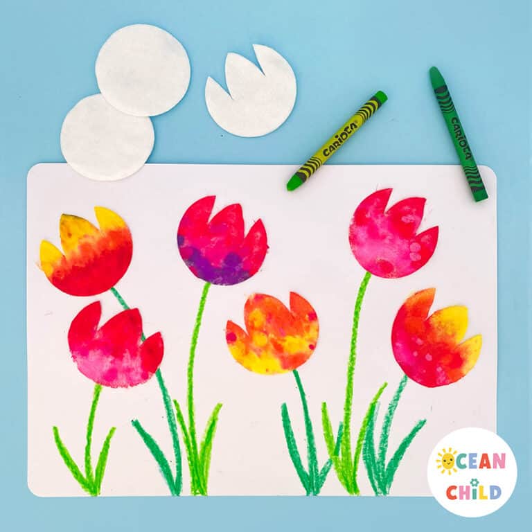 Easy tulip craft activity, perfect for Mother’s Day! - Ocean Child Crafts