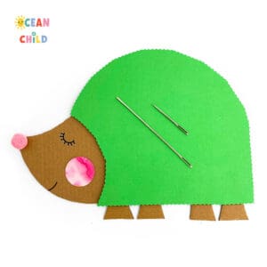 Cardbaord hedgehog craft for kids