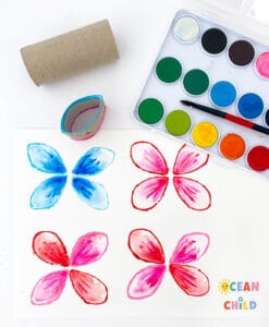 Easy butterfly stamping activity kids
