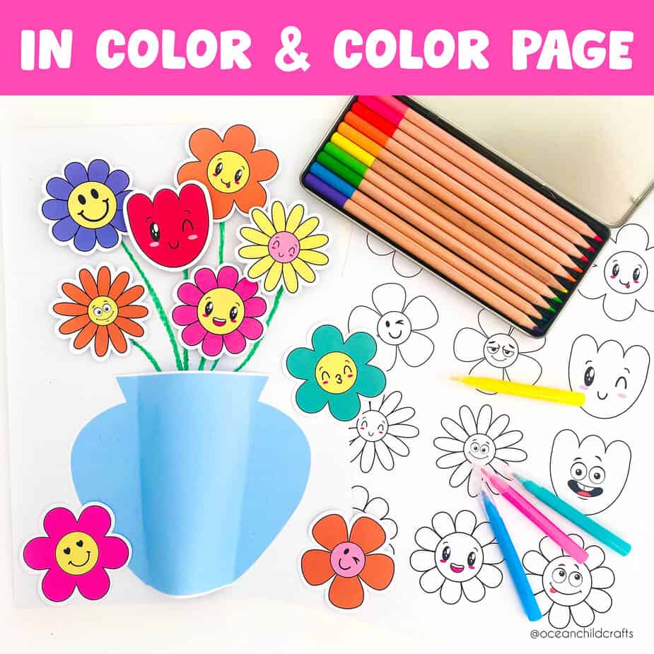 Flower craft printable kids