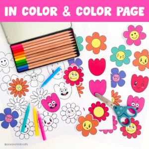 Flower color page kids