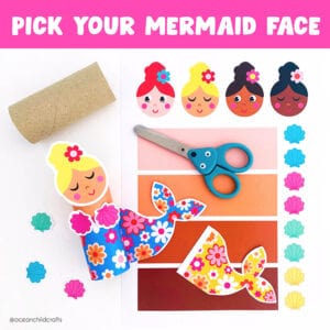 Mermaid coloring and craft activity
