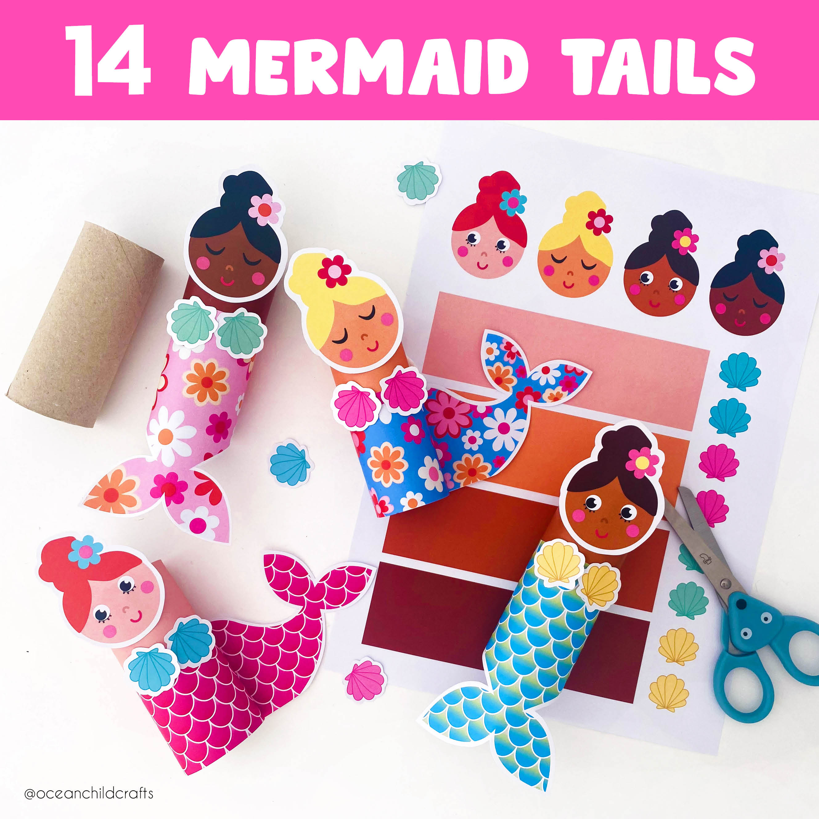 Mermaid printable for kids