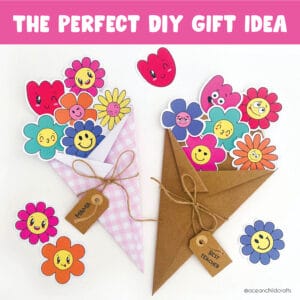 DIY flower bouquet craft printable kids