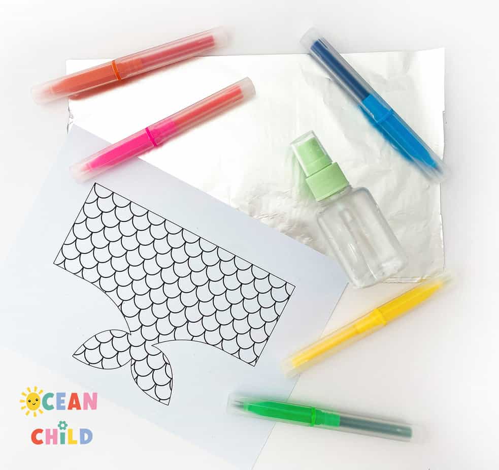 Magical rainbow mermaid craft with FREE craft printable Ocean Child