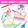 Printable craft activity unicorn lovers