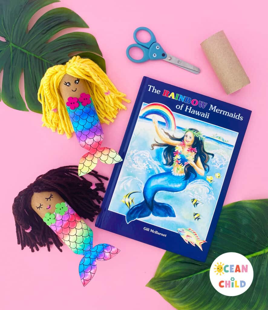 Magical rainbow mermaid craft with FREE craft printable - Ocean