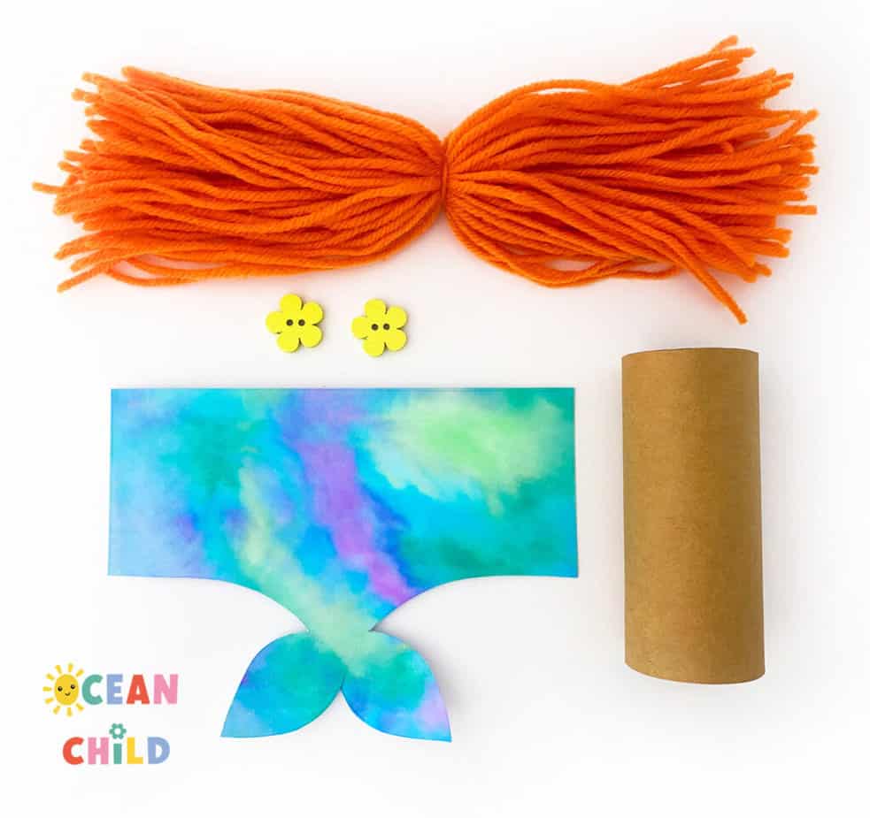 Magical rainbow mermaid craft with FREE craft printable - Ocean Child Crafts