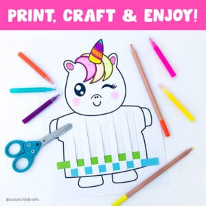 Unicorn printable homeschool craft activity