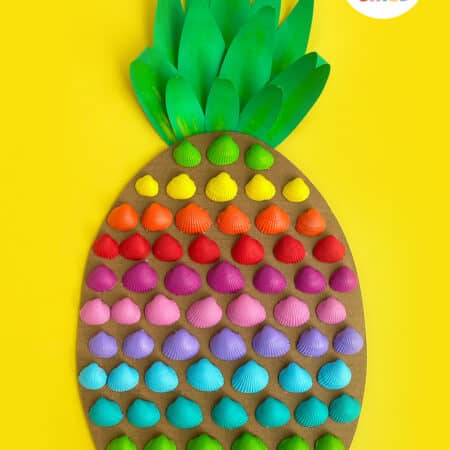 shell craft idea with rainbow colors