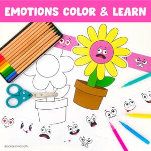 Emotions coloring activity kids
