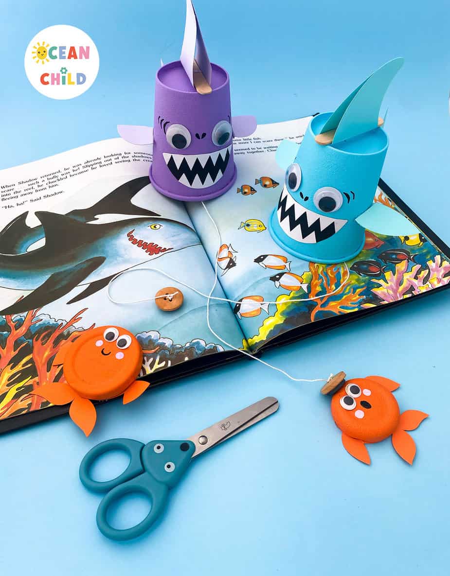 Popsicle Stick Shark Craft for Kids