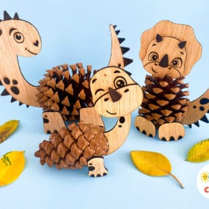 Pinecone dinosaur craft for kids, perfect fall craft activity