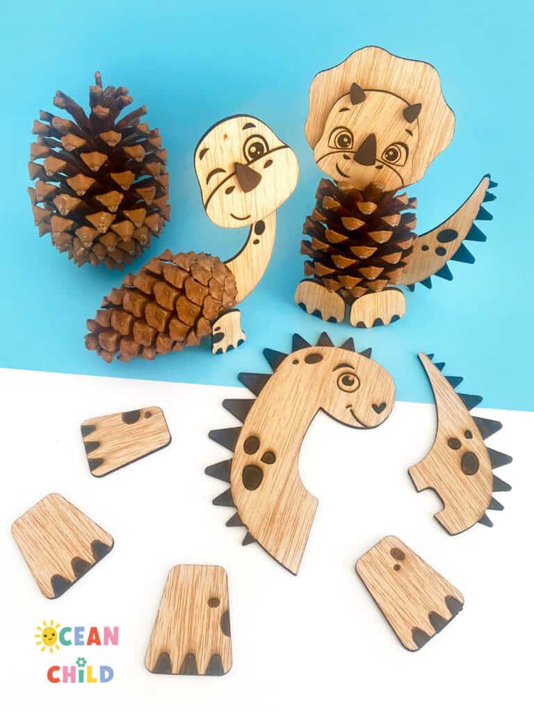 Pinecone dinos fall craft for kids