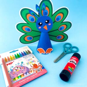 Peacock craft printable kids easy