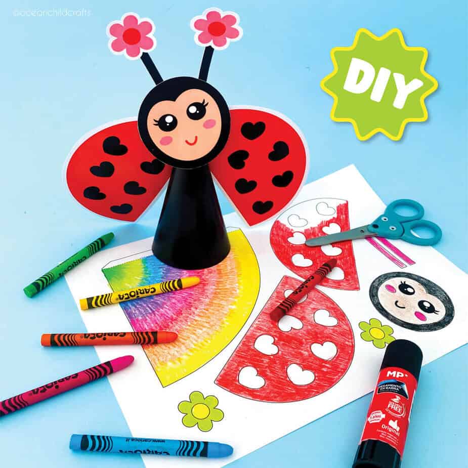 Ladybug craft printable for kids