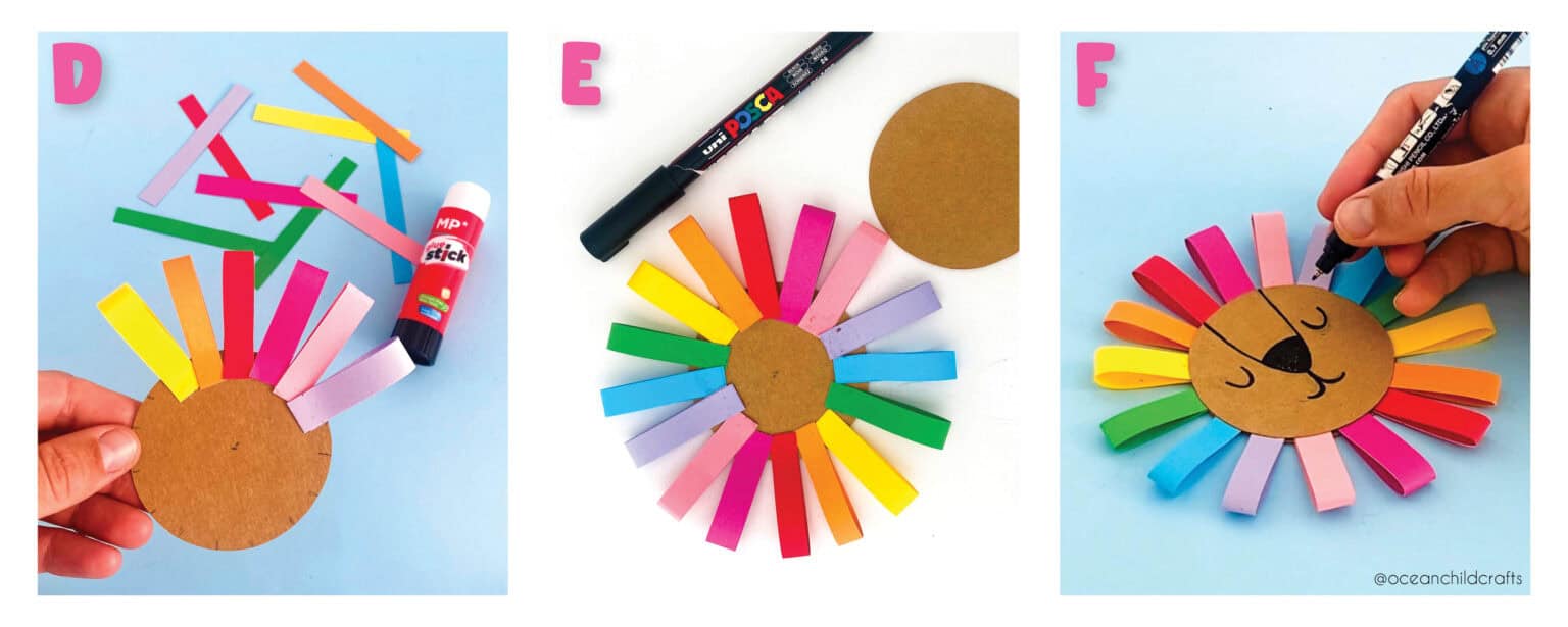 Cute Paper Cup Lion Craft With Rainbow Manes - Ocean Child Crafts