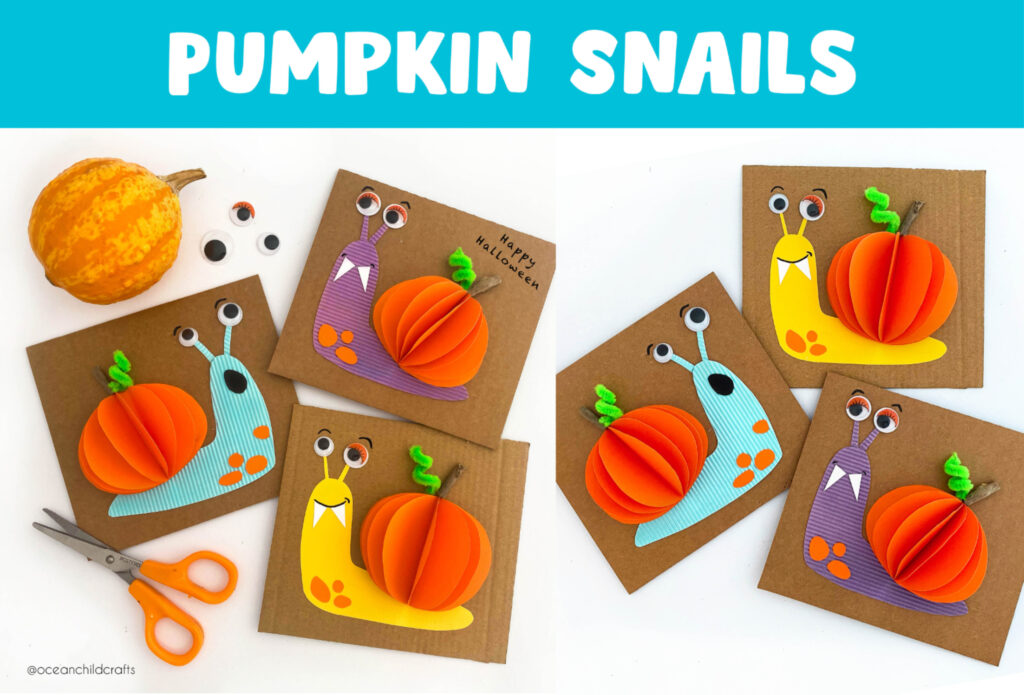 DIY Pumpkin Snail Halloween paper craft