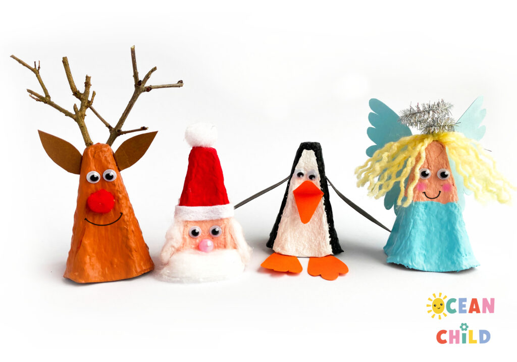 Christmas Craft for Homeschool, reindeer, santa, penguin, angel 