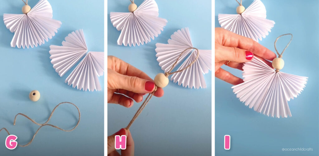 How to fold paper fan Christmas Angels from origami paper. Paper ornaments for in the Christmas tree. 