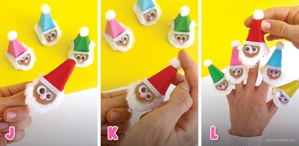 Egg carton Santa craft Christmas