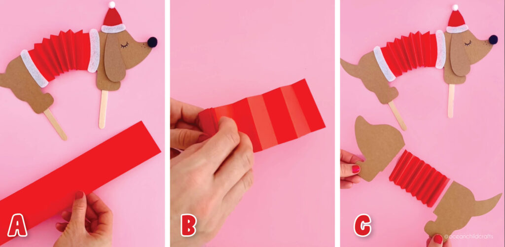 Step by step craft instructions on how to create a dancing Christmas Dog