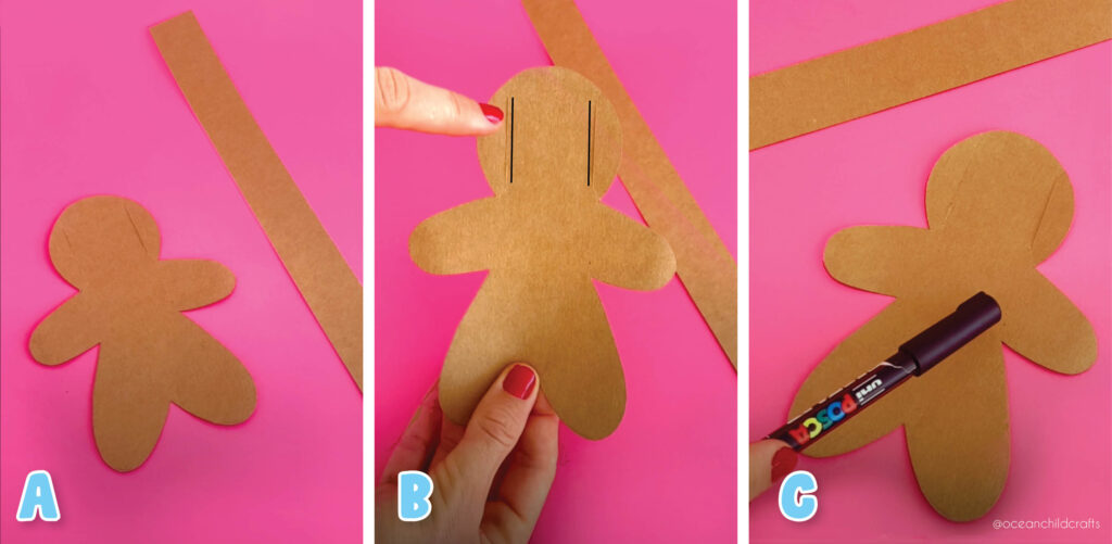 How to cut a ginger bread man from paper.