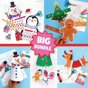 BIG Christmas Craft Printable Bundle For Kids. Low Prep Christmas Activities Classroom And Homeschool.